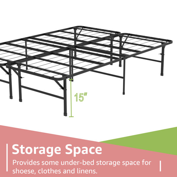 Ebern Designs Steel Folding Bed 16" Foldable Platform Bed Mattress